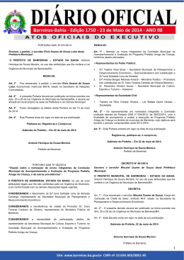 Diário Oficial – Edição 1750 - Prefeitura de Barreiras