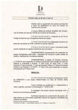 Portaria n. 01/2015 - Tribunal de Justi&ccedil;a de Santa Catarina