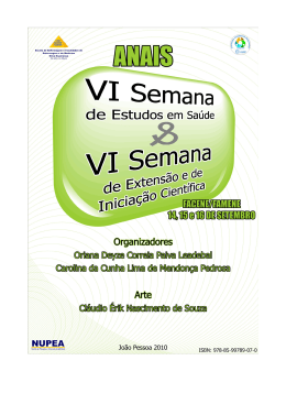 VI Semana de Estudos em Sa&uacute;de e VI Semana