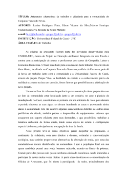 Artesanato: Alternativas de trabalho e cidadania para a