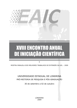 XVIII ENCONTRO ANUAL DE INICIAÇÃO CIENTÍFICA