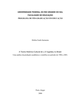 A teoria hist&oacute;rico-cultural de Vygotsky