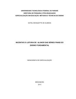 incentivo &agrave; leitura de alunos das s&eacute;ries finais do ensino fundamental