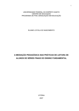 a media&ccedil;&atilde;o pedag&oacute;gica nas pr&aacute;ticas de leitura de alunos de s&eacute;ries
