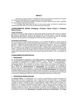 ANEXO II CONHECIMENTOS GERAIS (Pedagogo, Professor