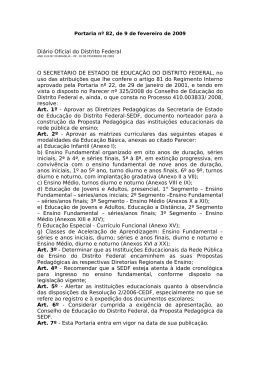 Diário Oficial do Distrito Federal O SECRETÁRIO DE - Sinpro-DF