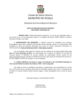 Homologa&ccedil;&atilde;o das Inscri&ccedil;&otilde;es e Local de Prova