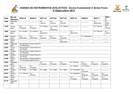 AGENDA DE INSTRUMENTOS AVALIATIVOS