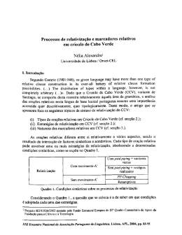Processos de relativização e marcadores relativos