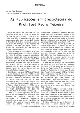 José Pedro Teixeira e o Ensino da Electrotecnia na A. P. do Porto