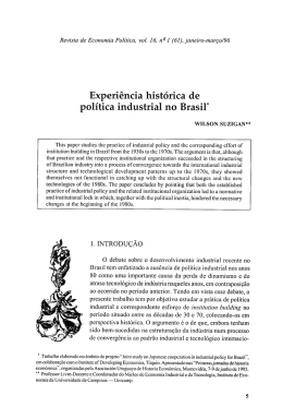 Experiência histórica de política industrial no Brasil*