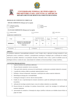 DIND0123 - Design e Reutiliza&ccedil;&atilde;o de Materiais