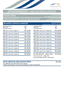 ESTACIÓNAM ENTÓ - TABELA DE PREÇOS COMPLETA