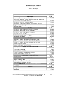 Tabela de Pre&ccedil;os do Cemit&eacute;rio de Queluz e Belas
