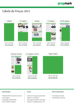 consulte a tabela de preços e formatos