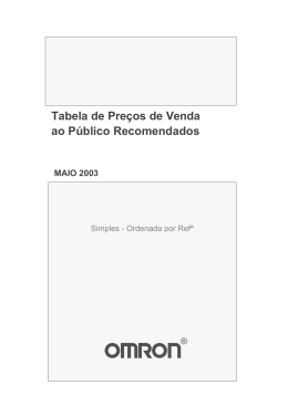 Tabela de Preços Omron