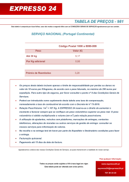 TABELA DE PRE&Ccedil;OS - 981