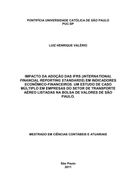 impacto da ado&ccedil;&atilde;o das ifrs (international financial reporting standards)