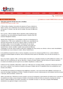 TI INSIDE Online - TAM assina contrato de dez anos com a