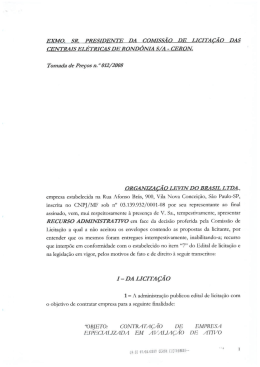 Recurso Administrativo - LEVIN - Eletrobras Distribui&ccedil;&atilde;o Rond&ocirc;nia