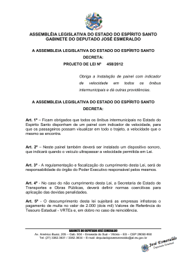 Projeto de Lei - Assembléia Legislativa do Estado do Espírito Santo