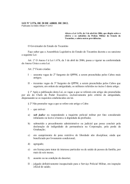 Lei nº 2576/2012 - Assembleia Legislativa do Estado do Tocantins
