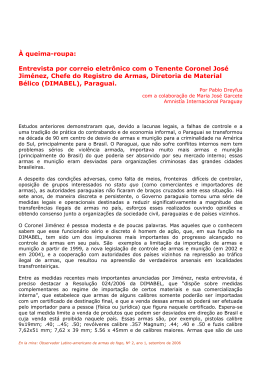 Entrevista por correio eletr&ocirc;nico com o Tenente Coronel Jos&eacute;