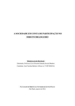 a sociedade em conta de participa&ccedil;&atilde;o no direito brasileiro