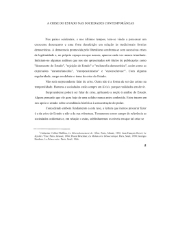 A CRISE DO ESTADO NAS SOCIEDADES CONTEMPOR&Acirc;NEAS