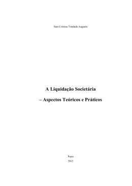 A Liquida&ccedil;&atilde;o Societ&aacute;ria - Aspectos Te&oacute;ricos e Pr&aacute;ticos