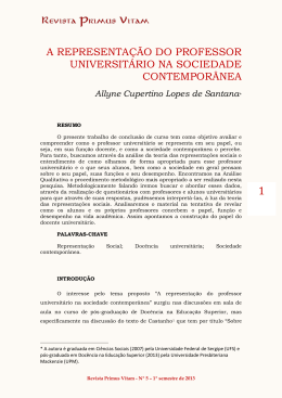 a representa&ccedil;&atilde;o do professor universit&aacute;rio na