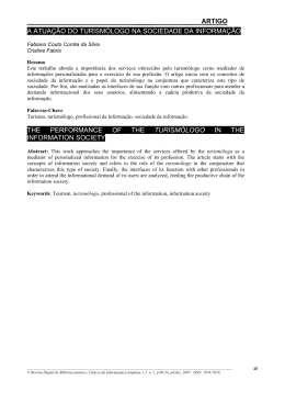 artigo a atua&ccedil;&atilde;o do turism&oacute;logo na sociedade da