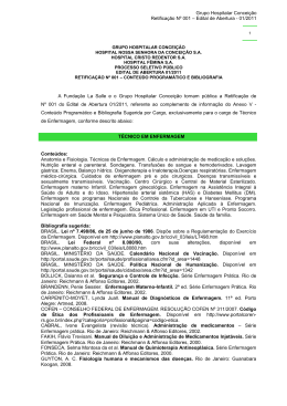 Grupo Hospitalar Concei&ccedil;&atilde;o Retifica&ccedil;&atilde;o N&ordm; 001 &ndash; Edital de Abertura