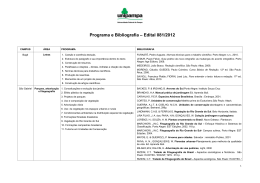 Programa e Bibliografia &ndash; Edital 081/2012