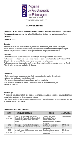 Forma&ccedil;&atilde;o e desenvolvimento docente na sa&uacute;de e na Enfermagem