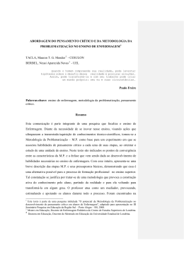 ABORDAGEM DO PENSAMENTO CR&Iacute;TICO E DA METODOLOGIA