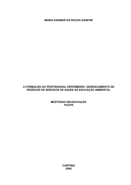 a forma&ccedil;&atilde;o do profissional enfermeiro