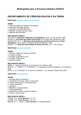 PROGRAMA DE PROVAS E BIBLIOGRAFIA