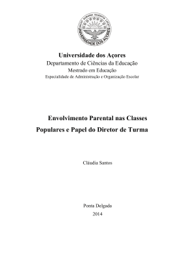 Envolvimento parental nas classes populares e papel do diretor de