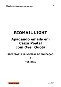(limpeza) de sua caixa de correio no RioMail Light.