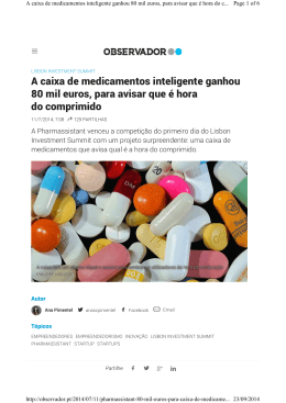A caixa de medicamentos inteligente ganhou 80 mil euros, para