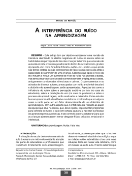 A INTERFER&Ecirc;NCIA DO RU&Iacute;DO NA APRENDIZA APRENDIZAGEM