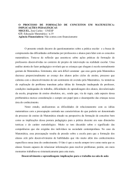 O PROCESSO DE FORMA&Ccedil;&Atilde;O DE CONCEITOS EM MATEM&Aacute;TICA
