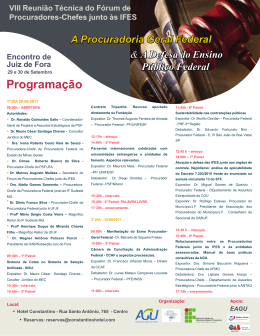 Programa&ccedil;&atilde;o - Instituto Federal do Sudeste de Minas Gerais