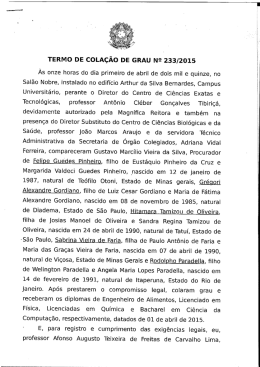 TERMO DE coLAçÃo DE GRAU NQ 233/2015