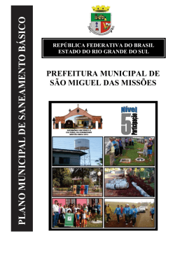 1 Plano Municipal de Saneamento Básico de São Miguel das