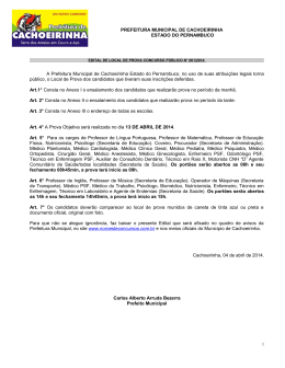 EDITAL N&ordm; 014, DE 30 DE OUTUBRO DE 2007