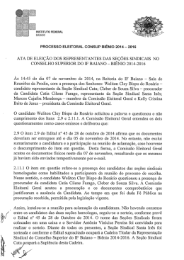 Ata &ndash; Se&ccedil;&otilde;es Sindicais (7/11/2014 &agrave;s 16