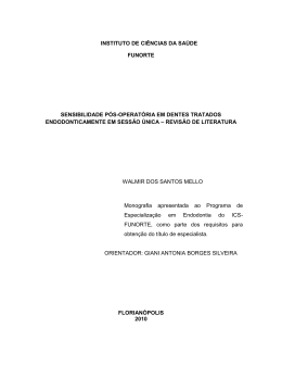 sensibilidade p&oacute;s-operat&oacute;ria em dentes tratados
