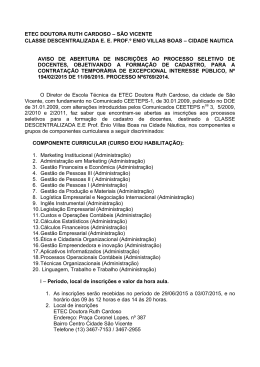ETEC DOUTORA RUTH CARDOSO &ndash; S&Atilde;O VICENTE CLASSE